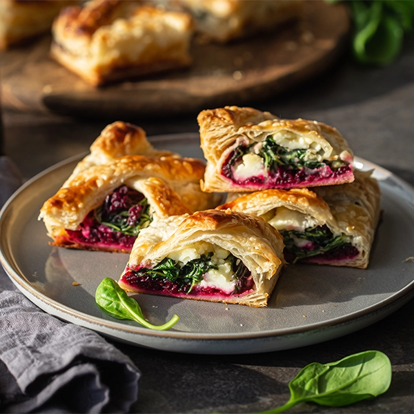 Beetroot, Spinach & Goats Cheese Parcels
